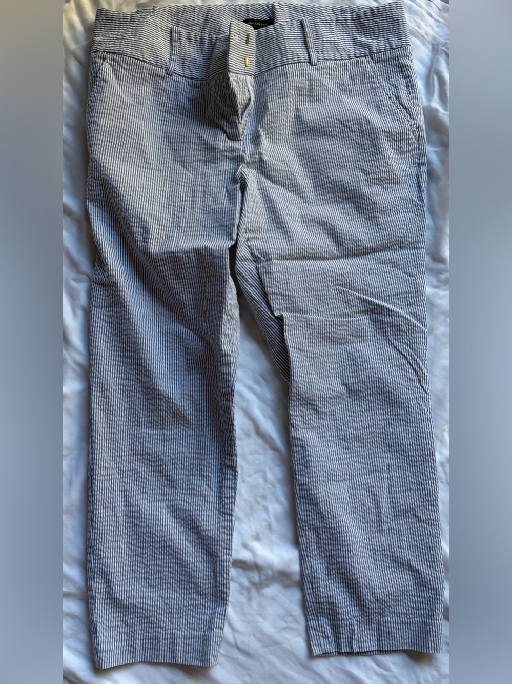 Ann Taylor womens’s Blue & White Seersucker Chinos size 14